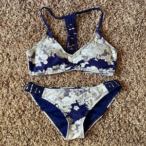 Blue floral bikini